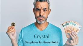  Presentation with puffing - Audience pleasing presentation theme consisting of middle-age-grey-haired-man backdrop and a light blue colored foreground