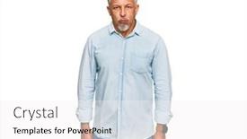  Presentation with puffing - Presentation theme enhanced with middle-age-grey-haired-man background and a white colored foreground