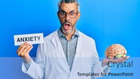  Presentation with brain anxiety - Cool new PPT layouts with middle-age-grey-haired-man backdrop and a light blue colored foreground