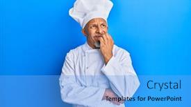  Presentation with grey - Amazing presentation design having middle-age-grey-haired-man backdrop and a light blue colored foreground