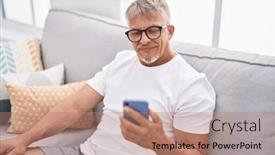  Presentation with grey - PPT layouts with middle-age-grey-haired-man background and a  colored foreground