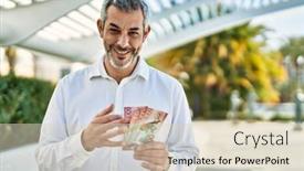  Presentation with new zealand - Slide set consisting of middle-age-grey-haired-man background and a  colored foreground