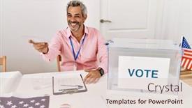  Presentation with grey - Presentation theme with middle-age-grey-haired-man background and a lemonade colored foreground
