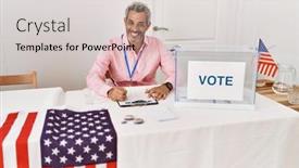  Presentation with grey - Presentation theme consisting of middle-age-grey-haired-man background and a lemonade colored foreground