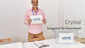  Presentation with grey - Presentation theme consisting of middle-age-grey-haired-man background and a light gray colored foreground