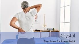  Presentation with rehab clinic - Slide set having middle-age-grey-haired-man background and a  colored foreground