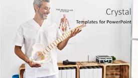  Presentation with spinal - Presentation theme featuring middle-age-grey-haired-man background and a white colored foreground