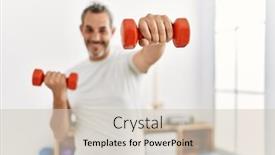  Presentation with rehab clinic - Slide deck enhanced with middle-age-grey-haired-man background and a  colored foreground