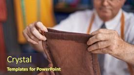  Presentation with trousers - Slides with middle-age-grey-haired-man background and a tawny brown colored foreground