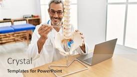  Presentation with spinal - Presentation with middle-age-grey-haired-man background and a lemonade colored foreground