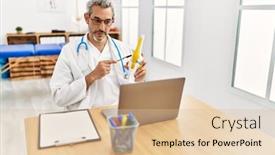  Presentation with rehab clinic - Slide deck having middle-age-grey-haired-man background and a lemonade colored foreground