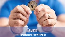  Presentation with crypto - PPT layouts with middle-age-grey-haired-man background and a ocean colored foreground