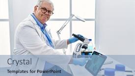  Presentation with embryology - Slides enhanced with middle-age-grey-haired-man background and a light blue colored foreground