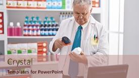  Presentation with scanning - Slides having middle-age-grey-haired-man background and a coral colored foreground