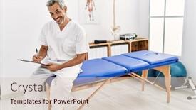  Presentation with rehab - PPT layouts consisting of middle-age-grey-haired-man background and a lemonade colored foreground
