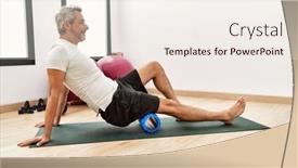  Presentation with foam - Slides consisting of middle-age-grey-haired-man background and a sky blue colored foreground