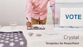  Presentation with president - Slide set enhanced with middle-age-grey-haired-man background and a lemonade colored foreground