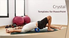  Presentation with foam - Presentation theme with middle-age-grey-haired-man background and a sky blue colored foreground