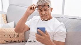  Presentation with vision - Presentation theme enhanced with middle-age-grey-haired-man background and a coral colored foreground