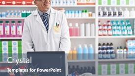  Presentation with pharmacist - Theme enhanced with middle-age-grey-haired-man background and a ocean colored foreground