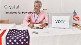  Presentation with president - Slides enhanced with middle-age-grey-haired-man background and a lemonade colored foreground