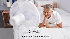  Presentation with ventilator - Slide set consisting of middle-age-grey-haired-man background and a white colored foreground