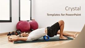  Presentation with foam - PPT theme featuring middle-age-grey-haired-man background and a sky blue colored foreground