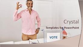  Presentation with president - PPT theme enhanced with middle-age-grey-haired-man background and a lemonade colored foreground