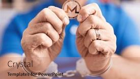  Presentation with grey - Presentation having middle-age-grey-haired-man and a coral colored foreground