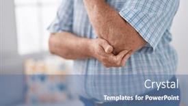  Presentation with grey - Slides enhanced with middle-age-grey-haired-man and a teal colored foreground
