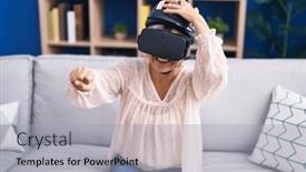  Presentation with motorbike - PPT layouts enhanced with middle-age-grey-haired-woman background and a light gray colored foreground