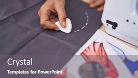  Presentation with grey - Theme featuring middle-age-grey-haired-woman background and a gray colored foreground