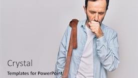  Presentation with leather bag - Slide set with middle-age-handsome-businessman-wearing background and a light gray colored foreground