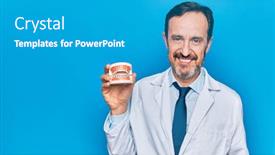  Presentation with dentist - Presentation consisting of middle-age-handsome-dentist-man background and a teal colored foreground