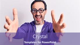  Presentation with hug - Amazing presentation having middle-age-handsome-freaky-man backdrop and a violet colored foreground