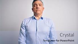  Presentation with simple business - Cool new theme with middle-age-handsome-grey-haired backdrop and a light blue colored foreground