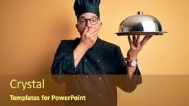  Presentation with secret - Cool new PPT theme with middle-age-handsome-grey-haired backdrop and a tawny brown colored foreground