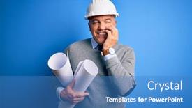  Presentation with hands holding - Cool new presentation theme with middle-age-handsome-grey-haired backdrop and a teal colored foreground