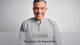  Presentation with grey - Cool new slide deck with middle-age-handsome-grey-haired backdrop and a light gray colored foreground