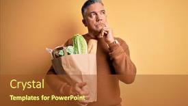  Presentation with yellow paper - Cool new PPT theme with middle-age-handsome-grey-haired backdrop and a tawny brown colored foreground