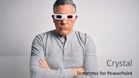  Presentation with grey - Slides featuring middle-age-handsome-grey-haired background and a light gray colored foreground