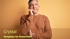  Presentation with grey - Presentation with middle-age-handsome-grey-haired background and a tawny brown colored foreground