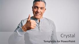  Presentation with grey - Cool new presentation with middle-age-handsome-grey-haired backdrop and a light gray colored foreground