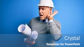  Presentation with architect - Cool new presentation theme with middle-age-handsome-grey-haired backdrop and a teal colored foreground