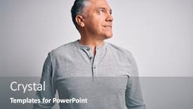  Presentation with grey - Audience pleasing slide set consisting of middle-age-handsome-grey-haired backdrop and a gray colored foreground