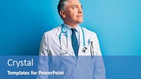  Presentation with grey - Presentation enhanced with middle-age-handsome-grey-haired background and a teal colored foreground