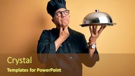  Presentation with sore throat - Colorful presentation theme enhanced with middle-age-handsome-grey-haired backdrop and a tawny brown colored foreground