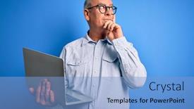  Presentation with business - Amazing PPT layouts having middle-age-handsome-hoary-business backdrop and a light blue colored foreground