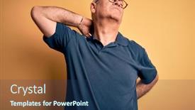  Presentation with polo - Audience pleasing slide set consisting of middle-age-handsome-hoary-man backdrop and a ocean colored foreground