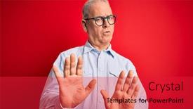  Presentation with forbidden - Cool new theme with middle-age-handsome-hoary-man backdrop and a red colored foreground